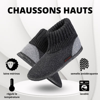 GIESSWEIN Pantoufles Dannheim - Chaussons Chauds En Feutre Laine Pour Hommes Et Femmes, Mules Antidérapantes Unisexes